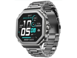 Relógio inteligente Bestvite AMOLED Bluetooth T63 de 1,43" com sensor de frequência cardíaca e oxigênio no sangue, mensagem push, modo multiesportivo, cinza