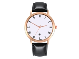 Relógio de Pulso Feminino de Couro Pu Quartz Casual Estudante Moda Preto