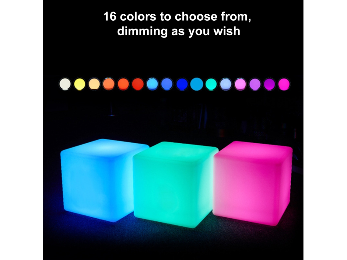 Rebe-lâmpada De Mesa Cubo Led Com Controle Remoto Recarregável Usb Para Crianças Presente Brinquedo Decoração Festa Jardim