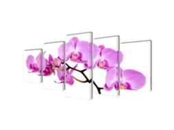Políptico Com Impressão Orquídea 100 X 50 Cm