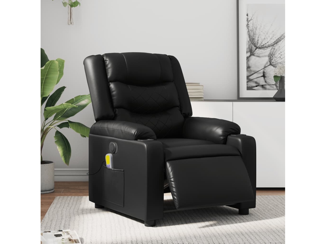 Poltrona de Sala HARLANV1 com massagens, microfibra Cinza escuro