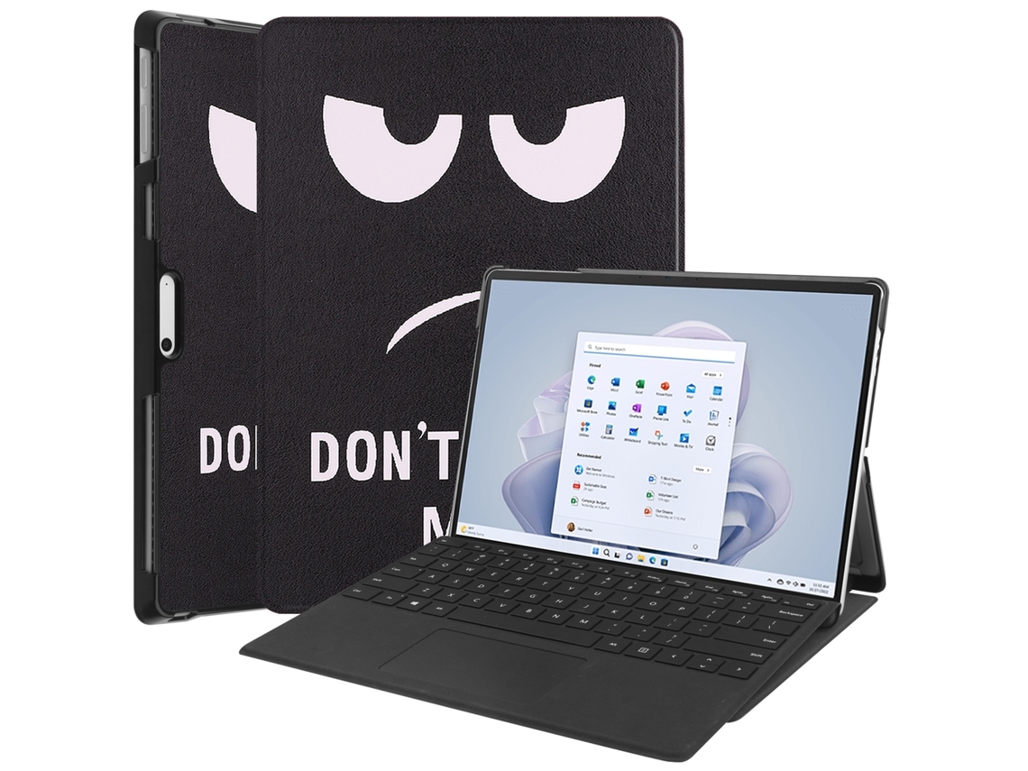Elysve Capa Para Tablet De Couro Com 3 Dobras Para Microsoft Surface Pro 9 Painted (big Eye Me)