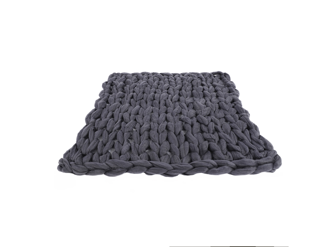 Cobertor de Sofá Plush Grosso Tejido Quente Macio Grande Cinza 60x60cm