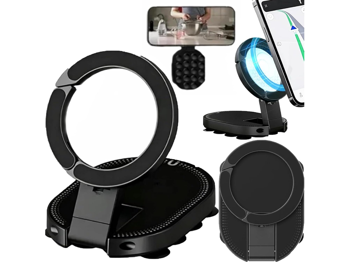 Suporte Magnético E De Sucção Dupla Face Para Celular, Espelho