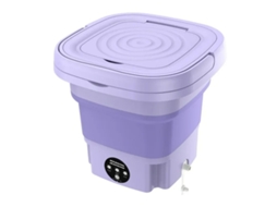 8l Máquina De Lavar Portátil Dobrável, Com 3 Modos De Limpeza Profunda Meia Lavagem Automática, Roxo
