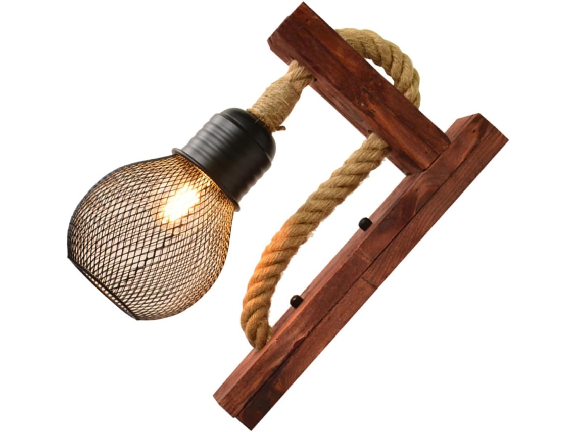 Luminária de Cabeceira Rústica Vintage E27 para Sala de Estar SFUSHOS