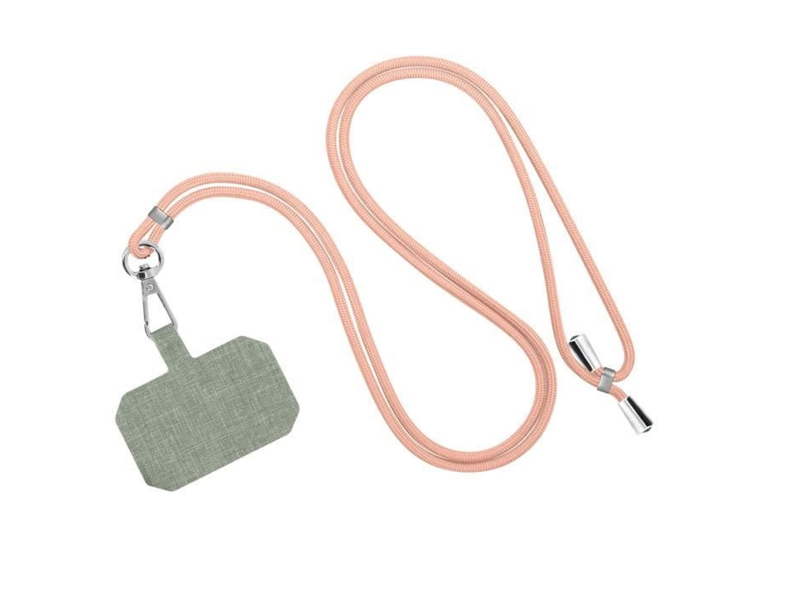 Cordão Para Smartphone - Alça Ajustável - Nylon Trançado - 90cm - Ouro Rosa