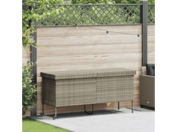 Vidaxl Caixa De Arrumação Com Rodas 160x55x75 Cm Vime Pe Cinza-claro