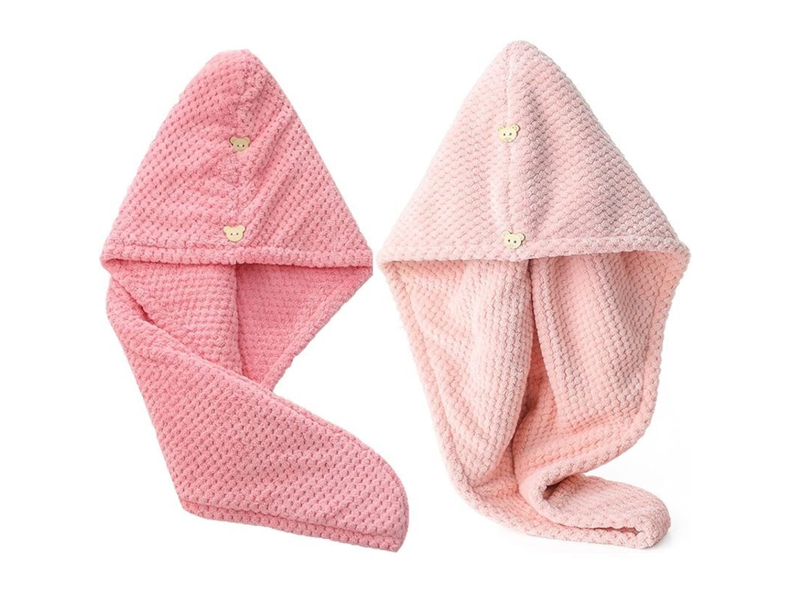 Toalhas Secadoras De Cabelo De Microfibra Com Gorro De Banho, Toalha Turbante Absorvente Para Secagem Rápida E Proteção Do Cabelo