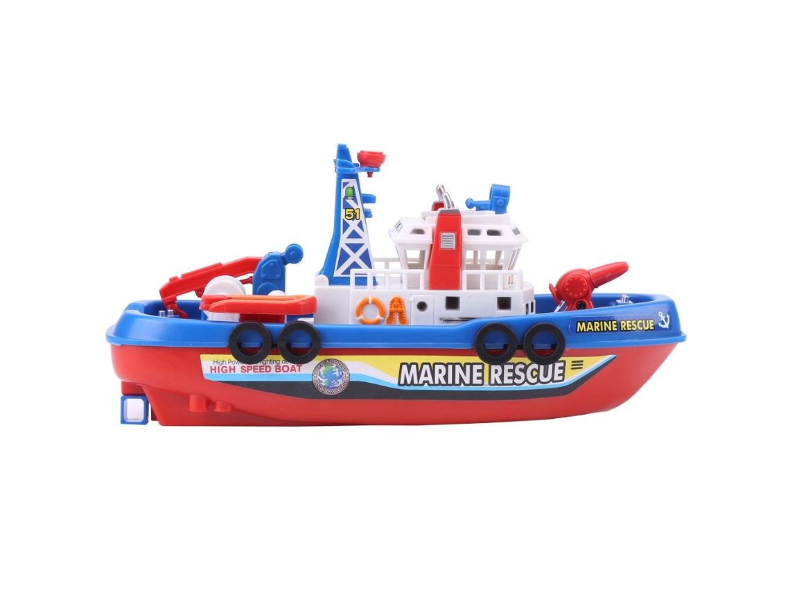 Brinquedo de Barco de Incêndio com Sprayer de Água S/MARCA