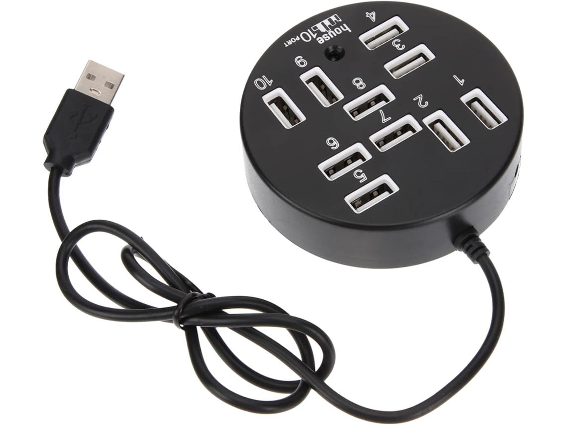 Hub Usb 2.0 De 10 Portas Com Expansor Para Laptops E Computadores