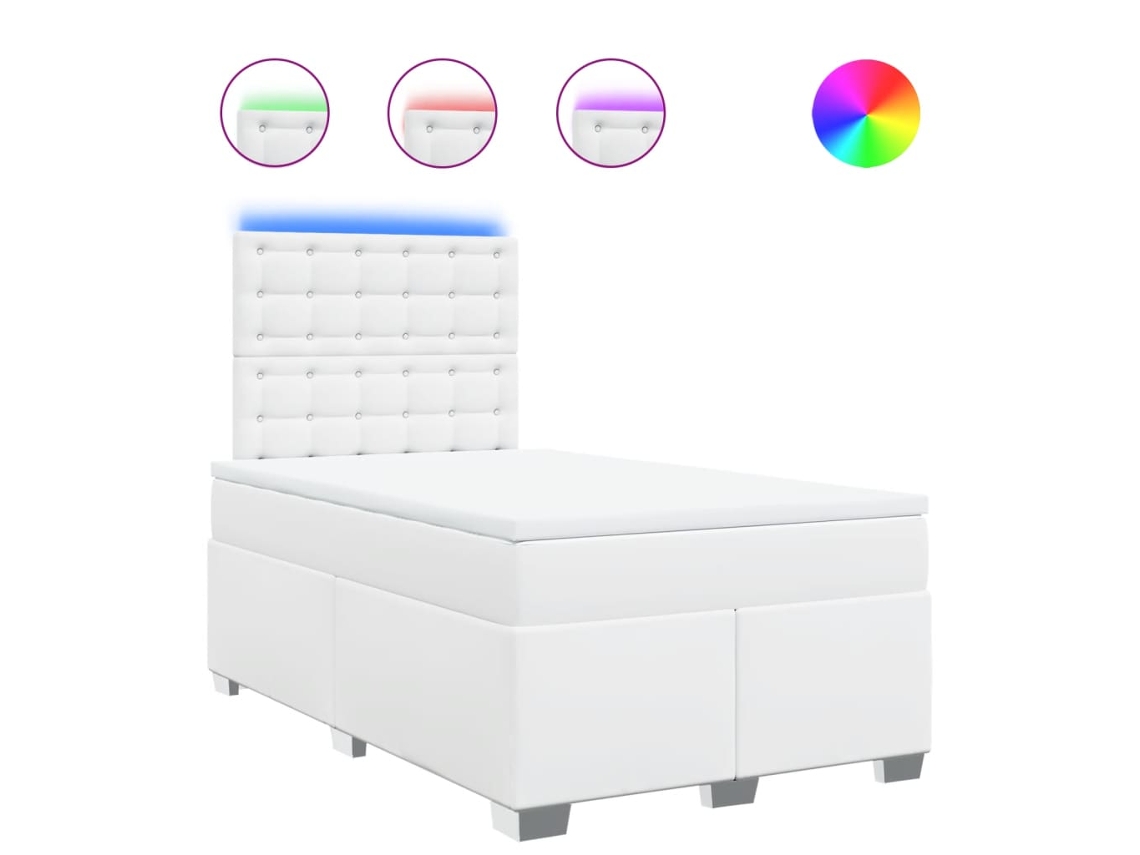 Box Spring Bed, Box Spring Beds Vidaxl Branco Tecido (120 X 190 Cm)