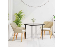 Vidaxl Conjunto De Jantar Para Jardim 3 Unid. Bege Vime Pe