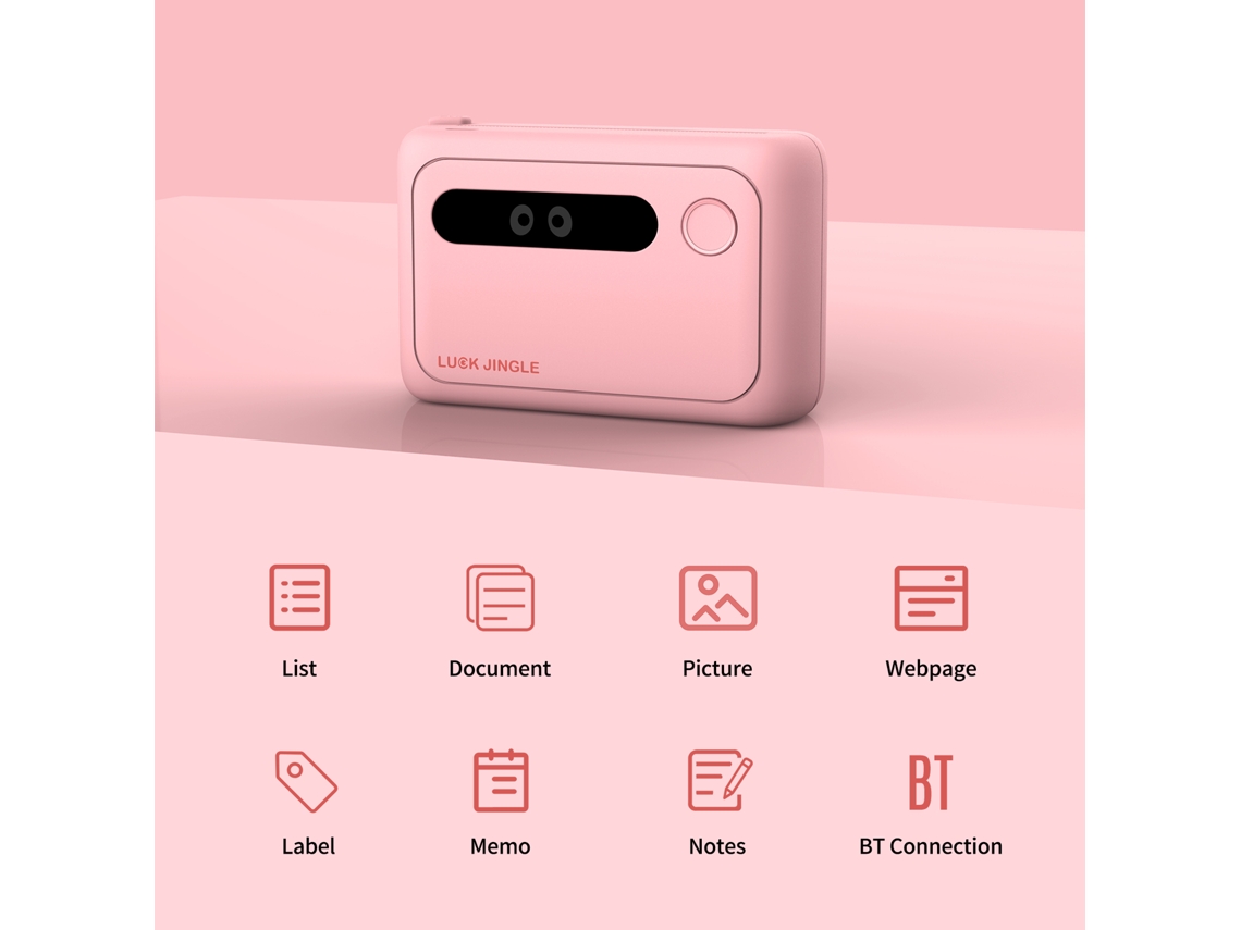 Impressora Térmica Portátil Mini Pocket 203dpi Conexão Bt Sem Tinta para Fotos Rótulos Notas com Papel Térmico