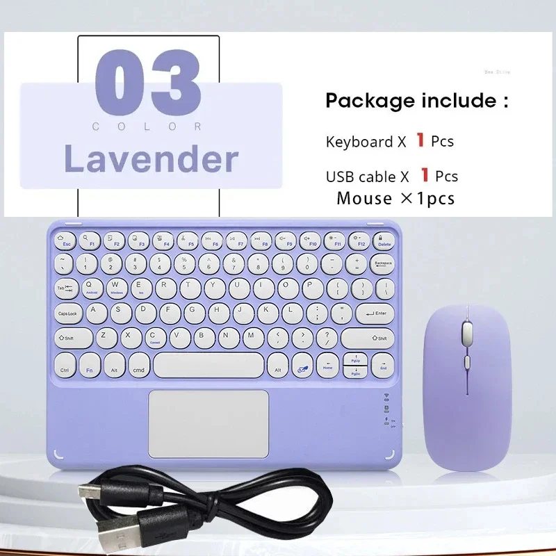 Conjunto Roxo : Teclado Sem Fio Recarregável Bluetooth para Android, Ios e Windows MDUG (árabe e Inglês)