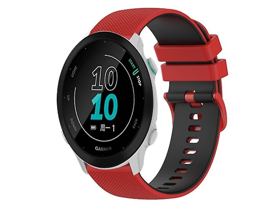 Lurelia Pulseira Garmin Forerunner 158 De 20 Mm, Silicone Xadrez Bicolor, Vermelha E Preta, Acabamento Moderno