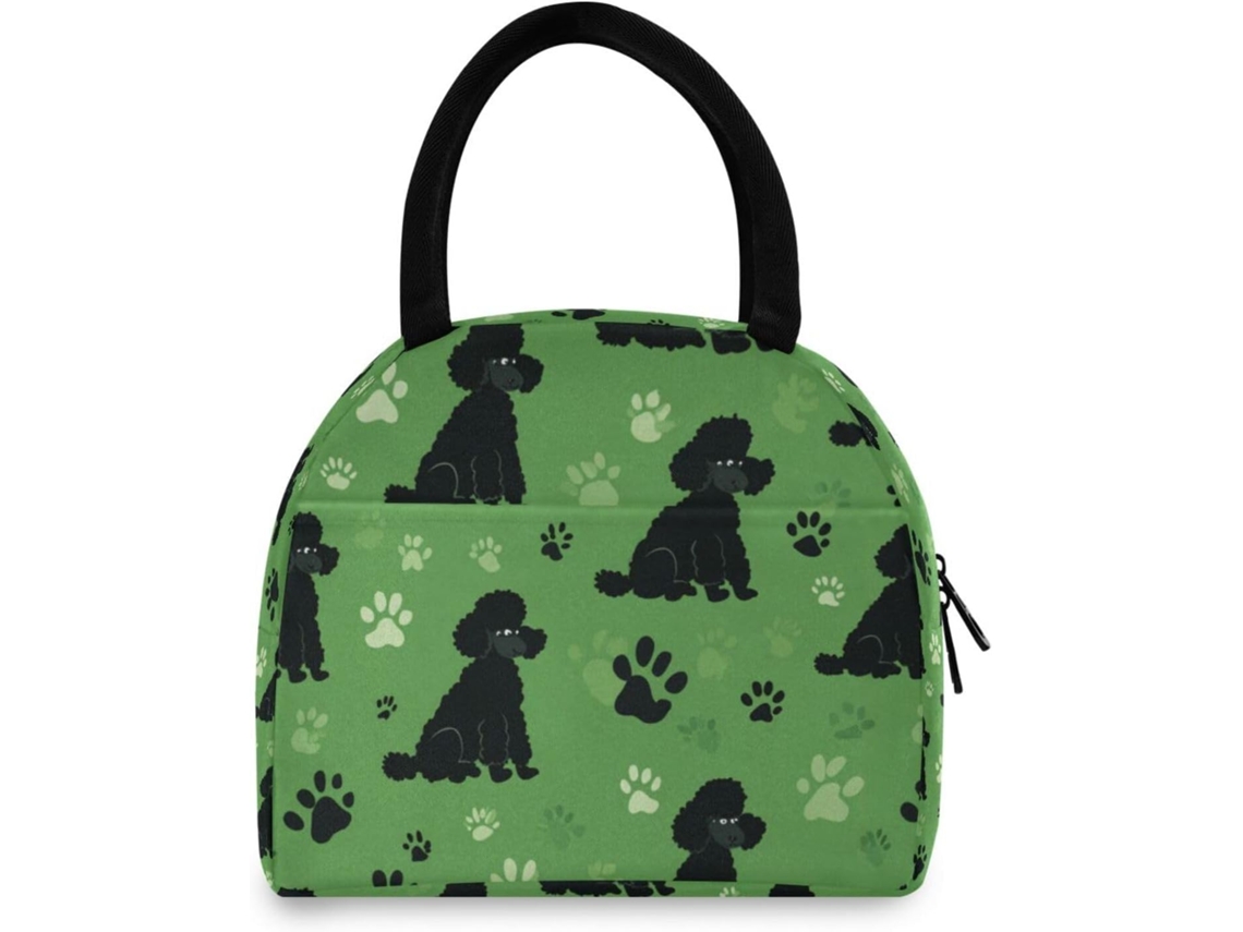Lancheira Térmica Kcldeci Para Meninos Meninas, Com Estampa Poodle Preto, Reutilizável, Prova Vazamentos,