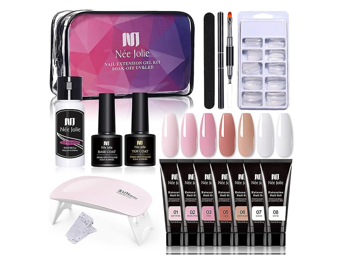 Kit De Manicure Em Gel De Extensão Poli, Conjunto Completo De Arte Unhas Com Géis Não Tóxicos Para Odor Para Fortes Extensões Leves, Ideais Para Uso D