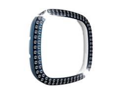 Capa Para Fitbit Versa 3/sense Com Diamante (azul Escuro) Spqment