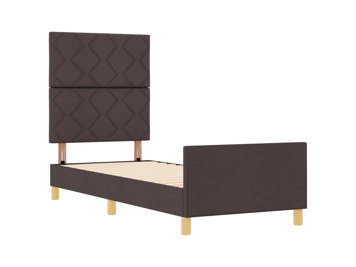 Estrutura De Cama Castanha Vidaxl Castanho Fabric (80x200 Cm)