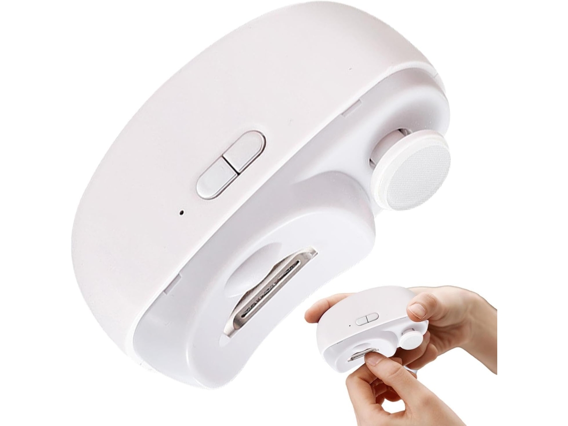 Cortador de unhas automático, com luz LED e recarregável via USB.