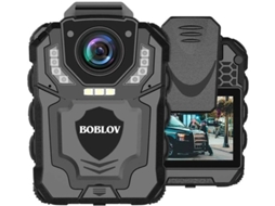 Câmera policial à prova d'água Bestvite 1296P com 2 telas LCD, visão noturna e gravador de loop, preta