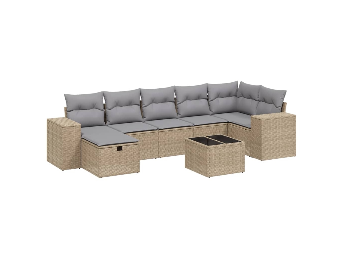 Garden Sofa Set, Garden Sofa Sets Vidaxl Bege Rattan / Vime (n/a)