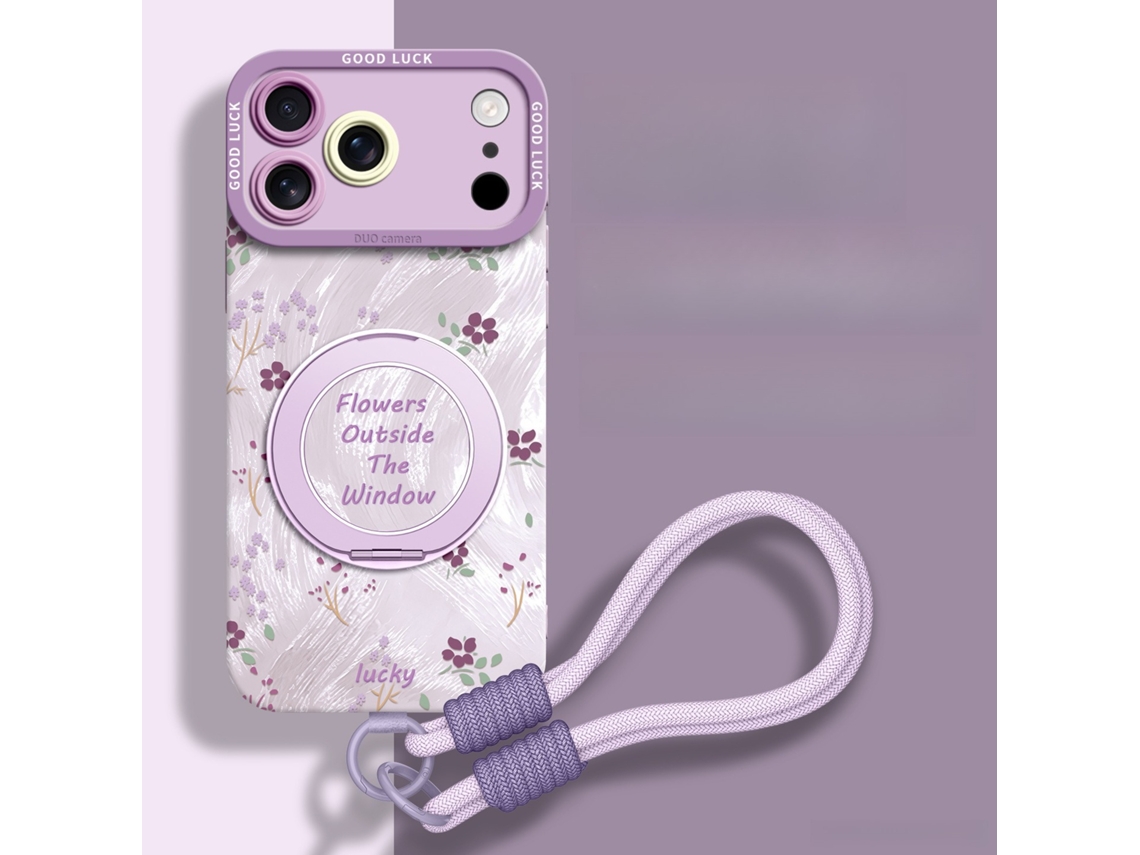 Capa Magnética Para Iphone 18 Pro Max Com Pega E Suporte, Compatível Com Magsafe Vermelho Hexinyigjly