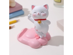 Suporte De Mesa Para Celular Em Forma De Gato Da Sorte, Em Resina.