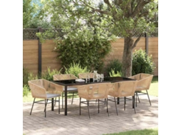 Vidaxl Conjunto De Jantar Para Jardim 7 Unid. Castanho