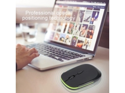 HURRISE 2.4G Mouse Ultra Fino Usb Fio Mouse 2.4G 1200Dpi Posicionamento Óptico Mouse Teclado de Computador Ergonômico