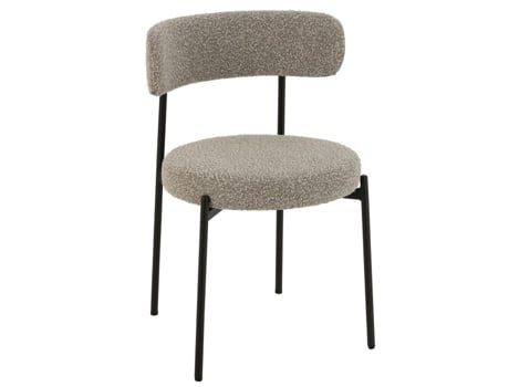 Cadeira De Sala Efeito Boucle Cinza 53x51x77 Cm Jline