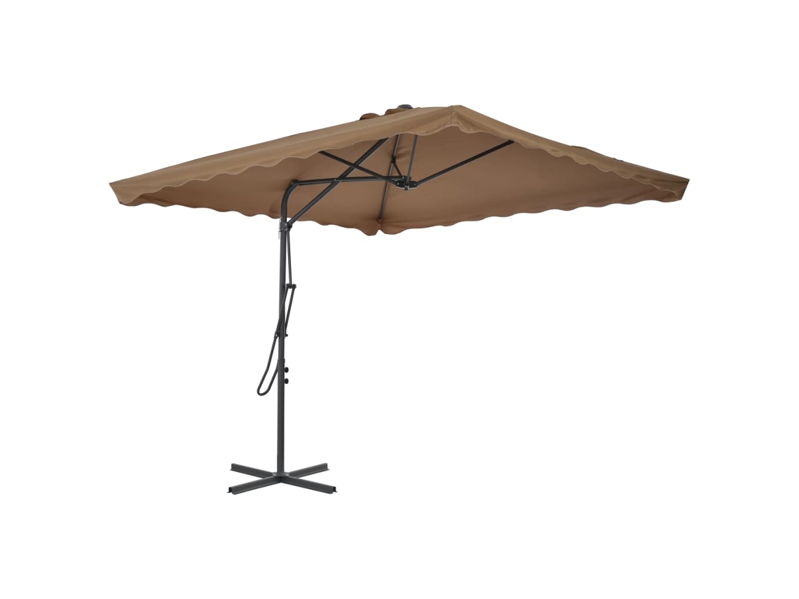Protetor Solar Outdoor com Poste em Aço Cinza Acastanhado MAISON EXCLUSIVE (250x250 cm)