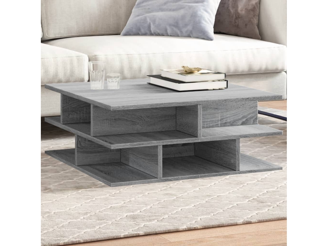 Vidaxl Mesa De Centro 70x70x29 Cm Derivados De Madeira Cinzento Sonoma