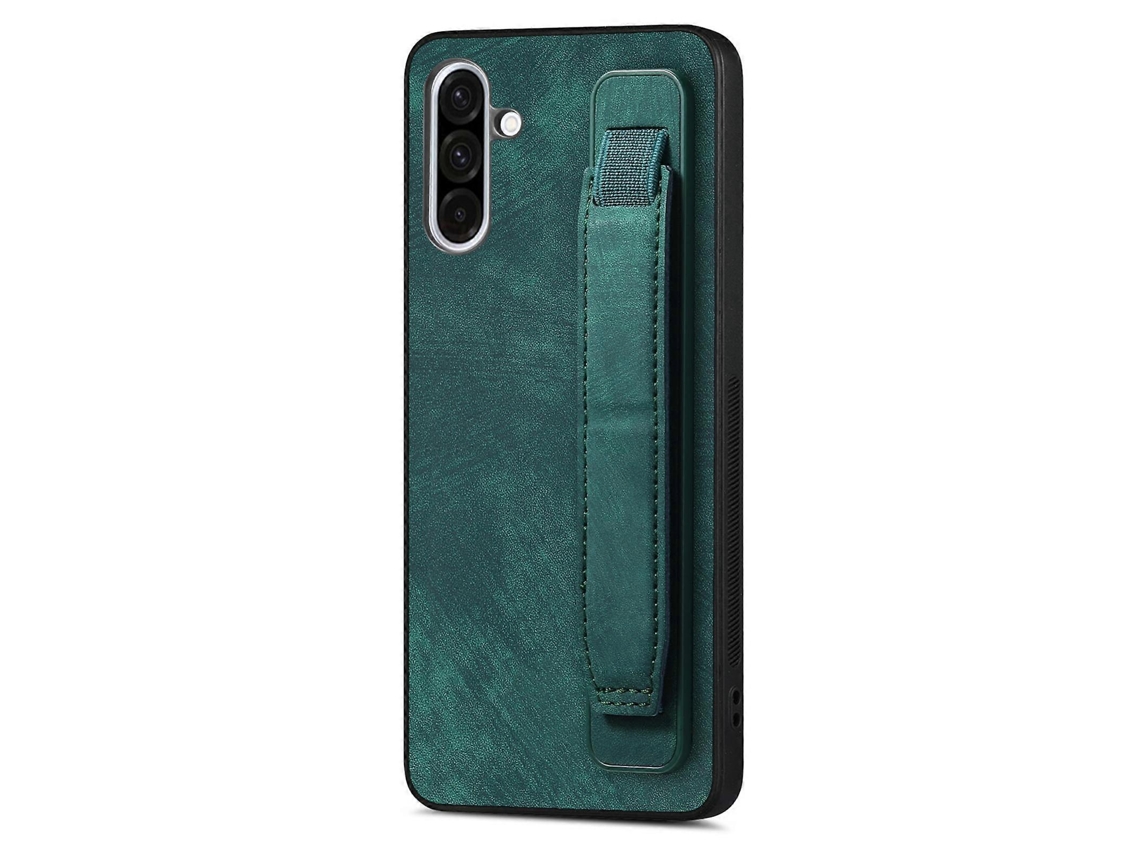 Capa De Couro Para Celular Com Suporte Para Pulseira Retrô