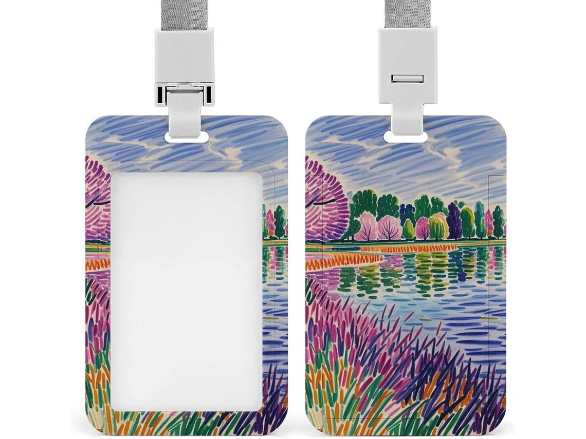 Porta Crachá Com Clipe, Estampa Fofa De Floresta Selvagem E Fantástica, Com Cordão, Ideal Escritórios, Reuniões De