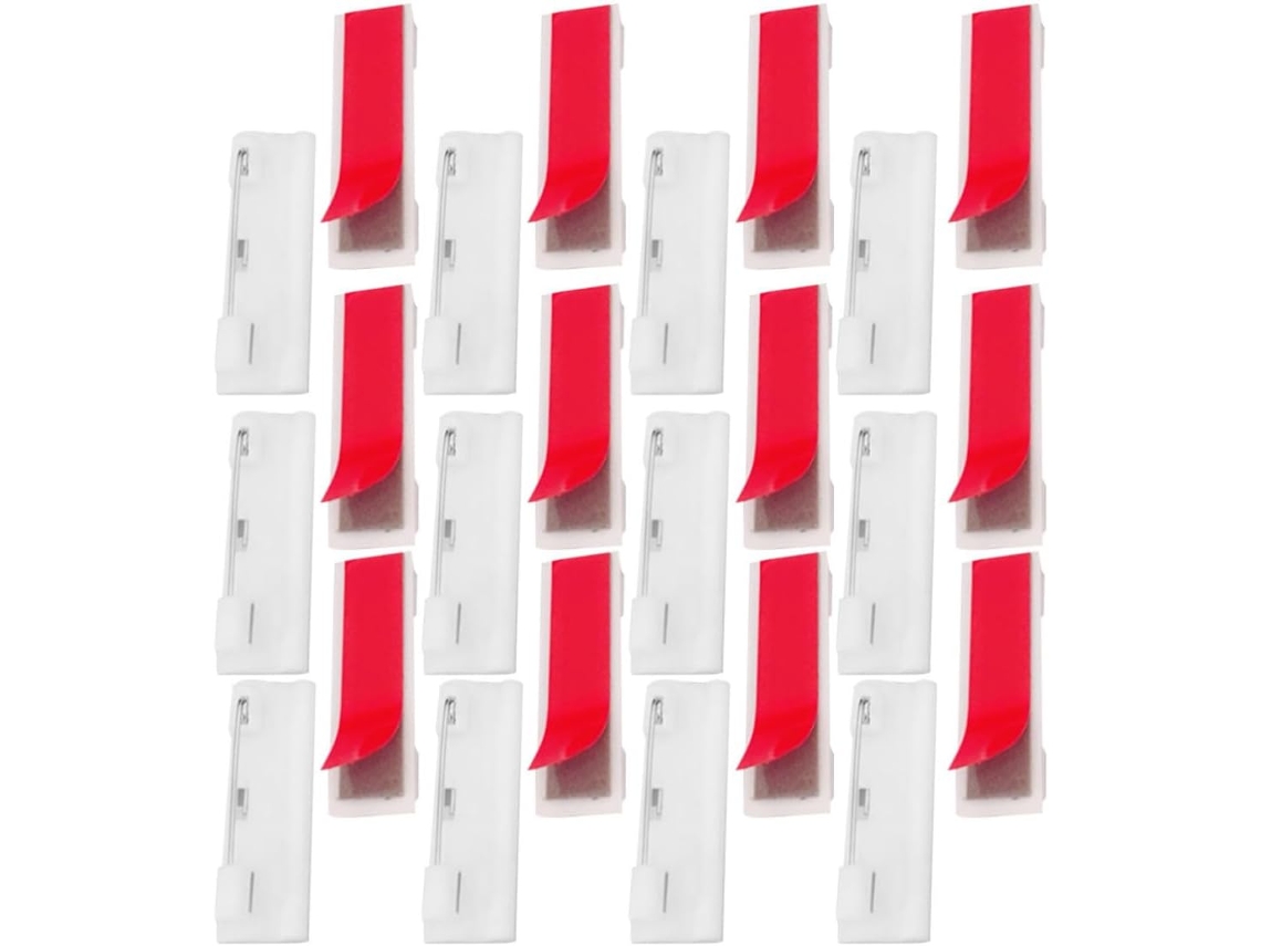 Pins Autoadesivos Para Crachás, 50 Unidades, 4x1, 2cm, Plástico Branco, Para Funcionários E Artesanato, Duráveis