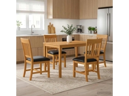 Vidaxl Conjunto De Sala De Jantar 5 Unid. Preto