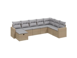 Garden Sofa Set, Garden Sofa Sets Vidaxl Bege Rattan / Vime (n/a)