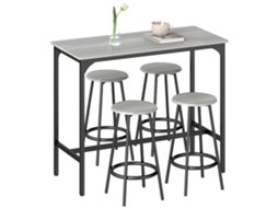 Mesa De Bar, Design Moderno Minimalista, Para 4 Pessoas, Cinza