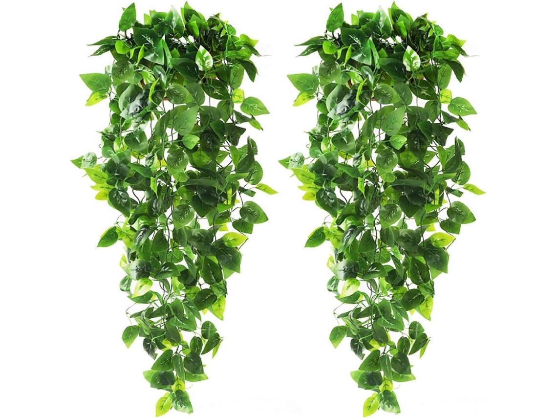 2 Plantas Artificiais Suspensas De 1, 1 M, Hera Artificial Com Folhas Para Casamento, Parede, Casa, Quarto, Pátio, Ambientes Internos E Externos