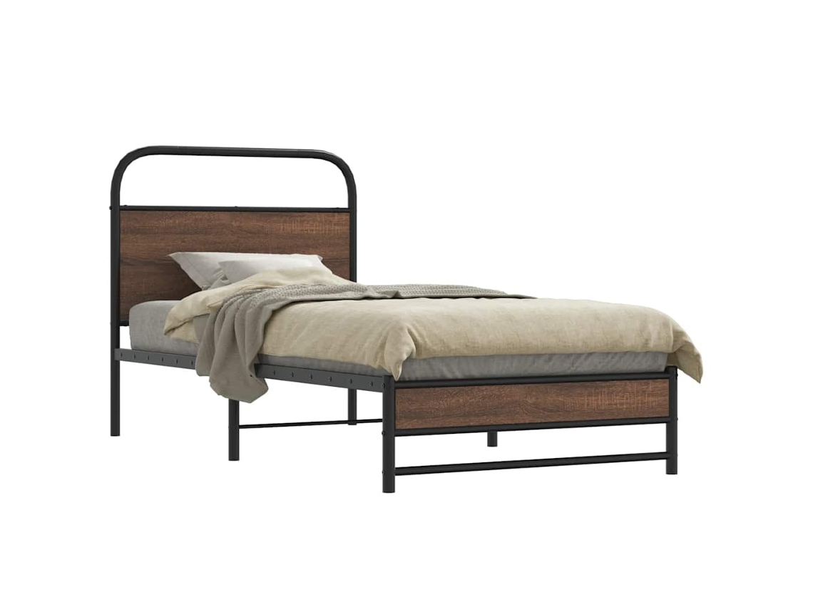 Estrutura Cama S/ Colchão Derivados Madeira Carvalho Castanho