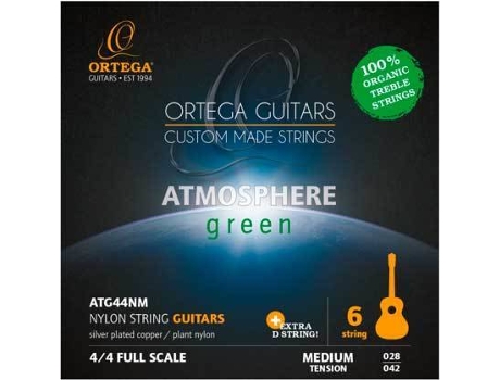 Jogo de Cordas Guitarra Clássica ORTEGA Atmosphere Green (.028 - .032 - .040 - .028 - .034 - .042 - Nylon)