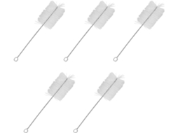 Escovas Reutilizáveis Com Cerdas De Nylon, Conjunto De 5 Unidades, Para Limpeza De Garrafas E Copos, Com Aço Inoxidável