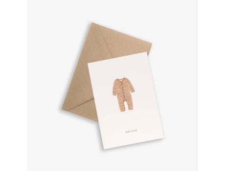 Kartotek Babygrow Postal Ocre Olá Mundo Gc 0017