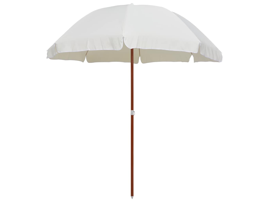 Vidaxl Guarda-sol De Jardim Com Poste De Aço 240 Cm Cor Areia
