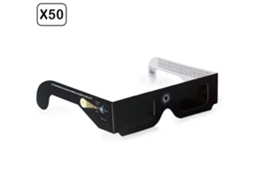Pacote com 100 Óculos Especialmente Projetados para Observação de Eclipses Solares. Homologados Iso 12312 2:2015. Design Eclipse. DAM