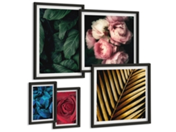Conjunto De Pinturas Motivos Vegetais Florais Espelharte (5 Peças)