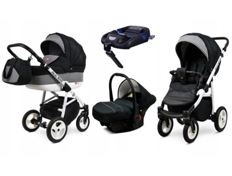 Carrinho de Bebé Multifuncional BABYLUX ALU WAY 2 Em 1 – Carbon - Ajustável e dobrável Construção leve em alumínio - Reversibilidade - Acessórios