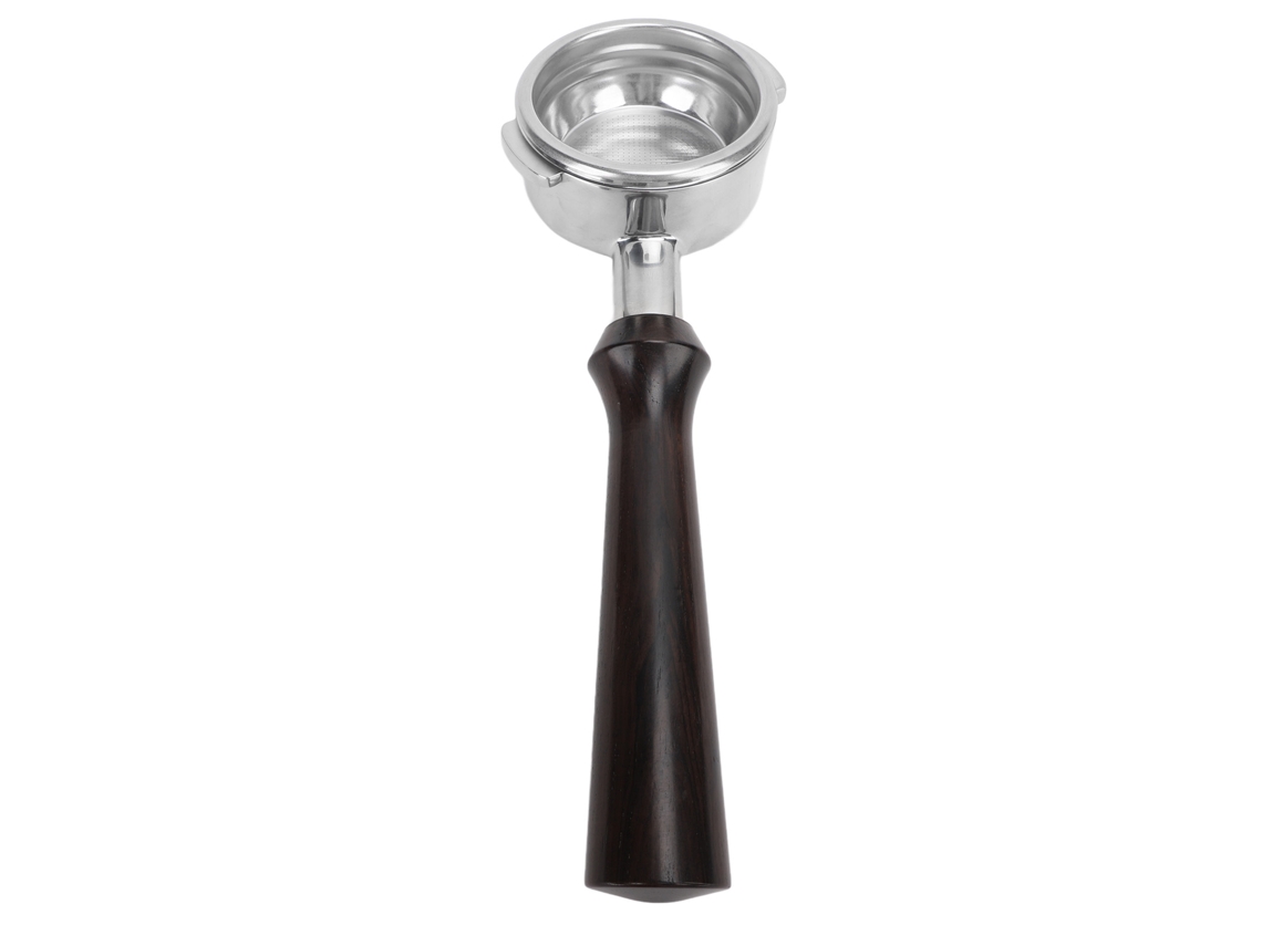 Laxiscreed Portafilter Para Máquinas Nuova, 58 Mm, Aço Inox E Cabo De Sândalo Roxo